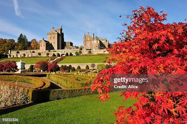 autumn at drummond castle gardens - perthshire stock pictures, royalty-free photos & images