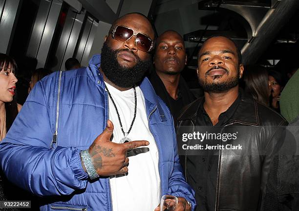 Rick Ross, Tyrese Gibson and guest attend Fabolous' birthday party at Rivington Penthouse on November 18, 2009 in New York City.