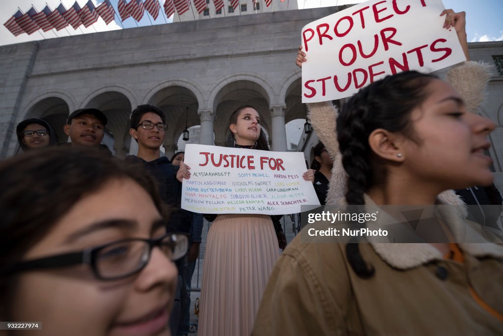 Demonstration Against Florida School Shooting Held In USA