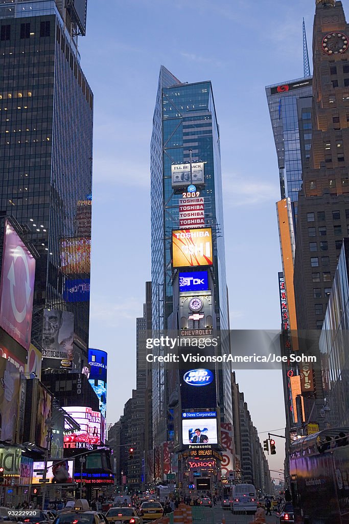 City lights at twilight, Times Square, NY