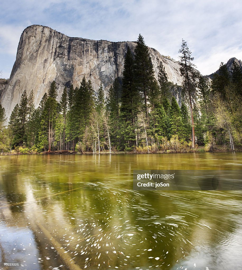 El Capitan reflects in the Merced River