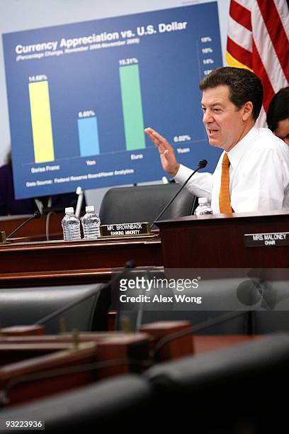 Sen. Sam Brownback speaks during a hearing before the Joint Economic Committee on Capitol Hill November 19, 2009 in Washington, DC. Treasury...