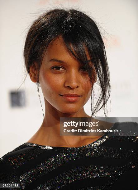 Liya Kebede attends the 2009 Robert F. Kennedy Center Ripple of Hope Awards dinner at Pier Sixty at Chelsea Piers on November 18, 2009 in New York...