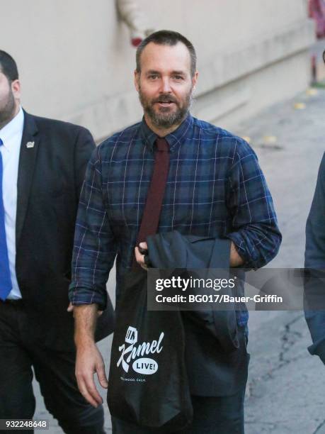 Will Forte is seen arriving at 'Jimmy Kimmel Live' on March 14, 2018 in Los Angeles, California.