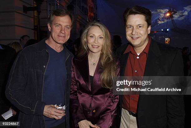 Stephen Collins, Faye Dunaway, and Garth Ancier, chairman, The WB Network