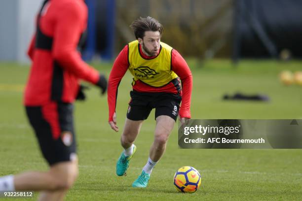 Harry Arter of Bournemouth during an AFC Bournemouth training session at Vitality Stadium on March 14, 2018 in Bournemouth, England.