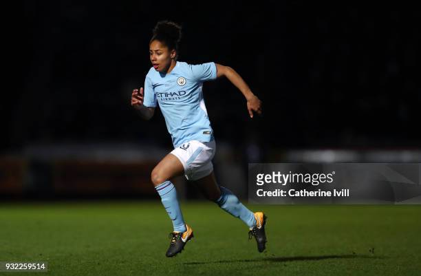 Demi Stokes of Manchester City Ladies during the WSL Continental Cup Final between Arsenal Women and Manchester City Ladies at Adams Park on March...