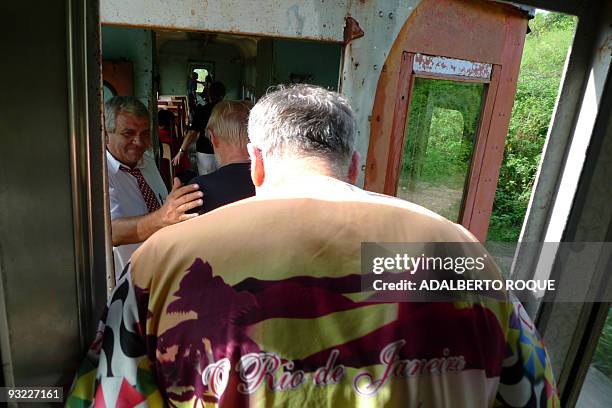 Tourist get in the Hershey's train at Hershey, in Havana on November 17, 2009. In 1916 the Hershey Corporation of Pennsylvania built a network of 135...