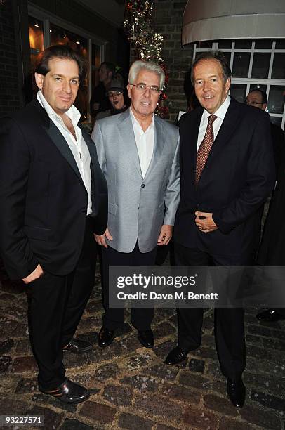 Jamie Barber, Max Clifford and Bruce Dundas attend the Armani Charity Auction in aid of Great Ormond Street Hospital, at Hush on November 19, 2009 in...