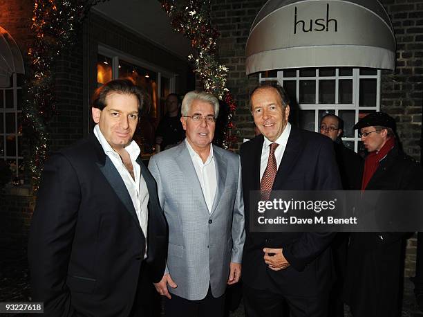 Jamie Barber, Max Clifford and Bruce Dundas attend the Armani Charity Auction in aid of Great Ormond Street Hospital, at Hush on November 19, 2009 in...