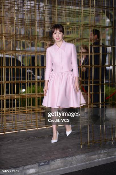 South Korean actress Song Hye-kyo attends the promotional event of skincare brand Sulwhasoo on March 15, 2018 in Seoul, South Korea.