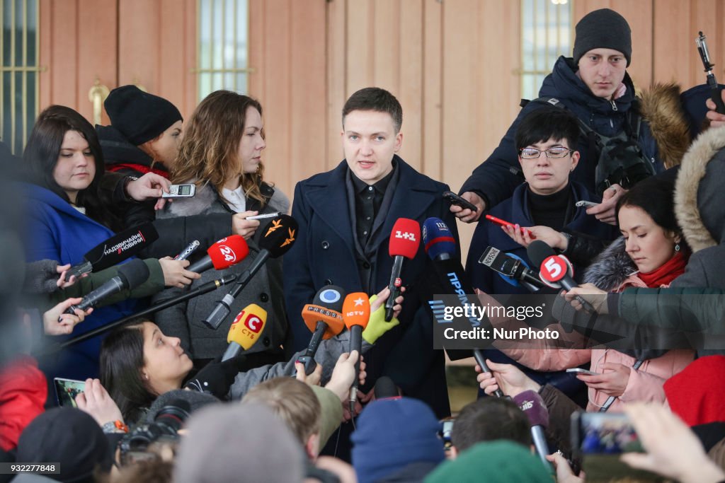 Nadia Savchenko arrives to SSU in Kiev