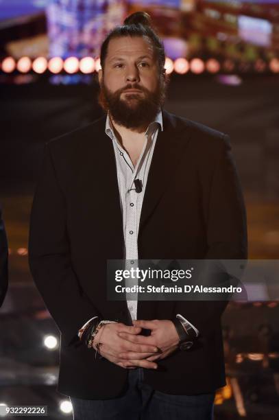 Martin Castrogiovanni attends 'E Poi C'e' Cattelan' tv show on March 5, 2018 in Milan, Italy.