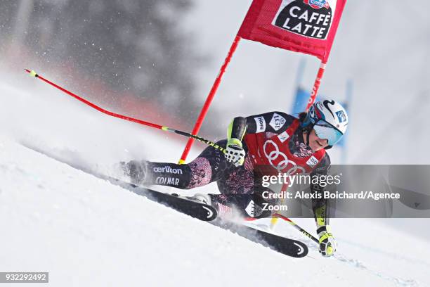 Tina Weirather of Liechtenstein competes during the Audi FIS Alpine Ski World Cup Finals Men's and Women's Super G on March 15, 2018 in Are, Sweden.