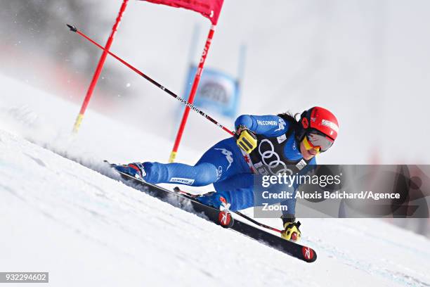 Federica Brignone of Italy competes during the Audi FIS Alpine Ski World Cup Finals Men's and Women's Super G on March 15, 2018 in Are, Sweden.
