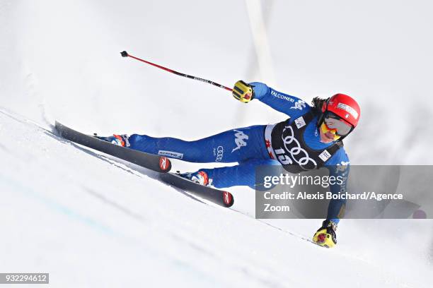 Federica Brignone of Italy competes during the Audi FIS Alpine Ski World Cup Finals Men's and Women's Super G on March 15, 2018 in Are, Sweden.