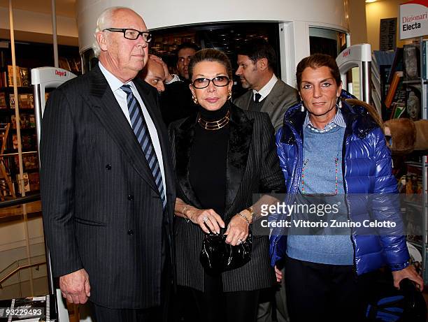 Vittorio Emanuele of Savoia, Marina Doria and Clarissa Melzi D'Eril attend the launch of Emanuele Filiberto's book 'C'era una volta un principe' on...