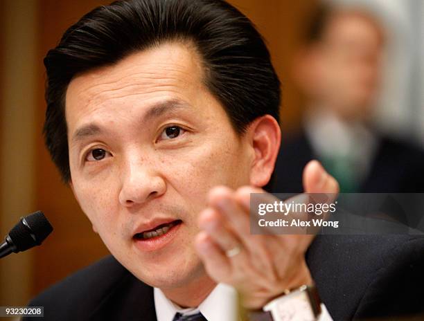 Rep. Joseph Cao speaks during a hearing before the House Oversight and Government Reform Committee on Capitol Hill November 19, 2009 in Washington,...