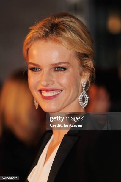 Model Eva Herzigova arrives at the 2010 Pirelli Calendar launch party at Old Billingsgate on November 19, 2009 in London, England.