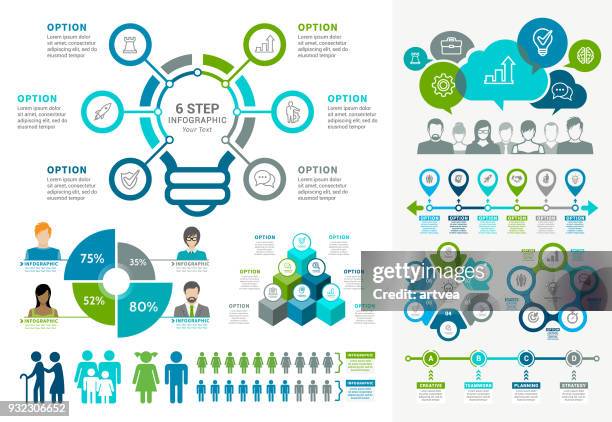 bildbanksillustrationer, clip art samt tecknat material och ikoner med infographic element - bulb connections