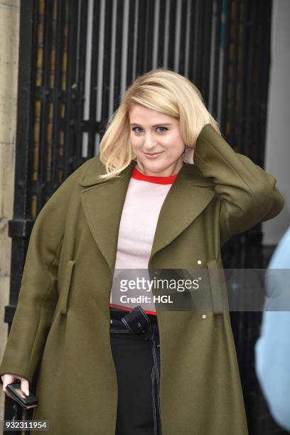 Meghan Trainor seen at the ITV Studios on March 15, 2018 in London, England.