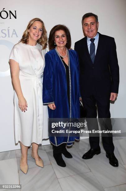 Sheila Loewe, Ana Botella and Angel Schlesser attend XXX International Loewe Poetry Awards on March 14, 2018 in Madrid, Spain.