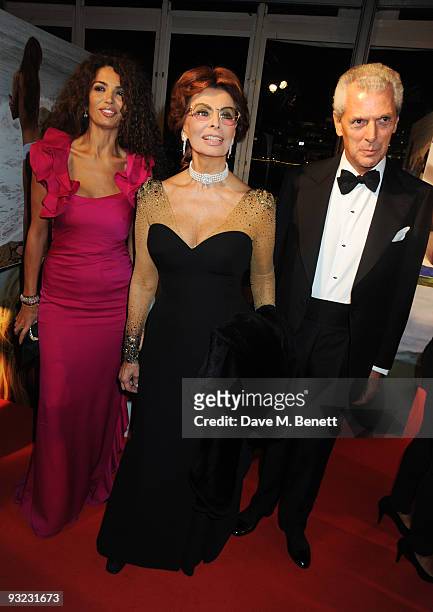 Sophia Loren attends the cocktail reception for the 2010 Pirelli Calendar, at the Old Billingsgate Market on November 19, 2009 in London, England.