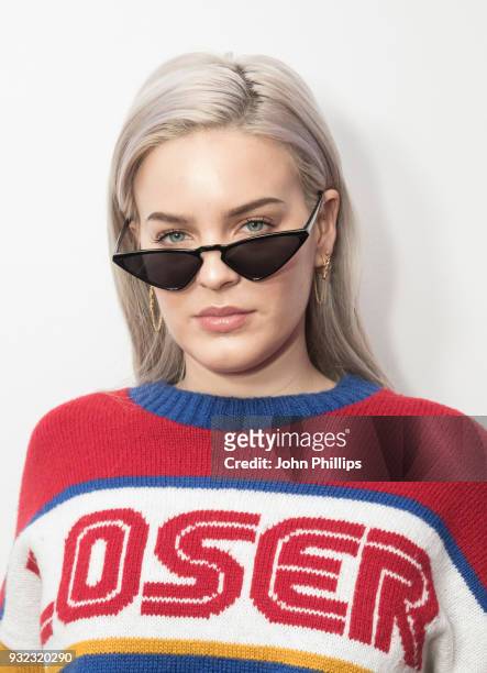 Anne Marie visits Kiss FM Studio's on March 15, 2018 in London, England.