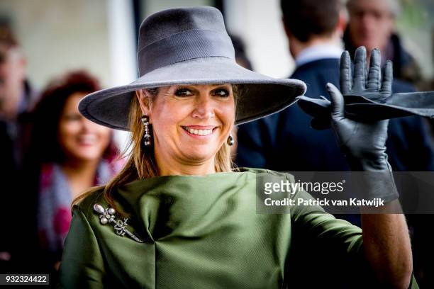 Queen Maxima of The Netherlands opens the Expertise Center for Endometriosis in Balance at HMC Bronovo Hospital on March 15, 2018 in The Hague,...