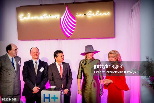 Queen Maxima of The Netherlands opens the Expertise Center for Endometriosis in Balance at HMC Bronovo Hospital on March 15, 2018 in The Hague,...