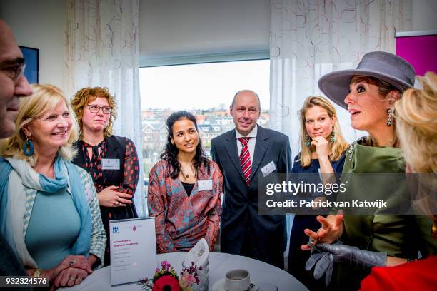 Queen Maxima of The Netherlands opens the Expertise Center for Endometriosis in Balance at HMC Bronovo Hospital on March 15, 2018 in The Hague,...