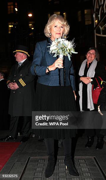 Camilla, The Duchess of Cornwall where she switched on the Christmas Lights this evening in the Burlington Arcade on November 19 London, England,...