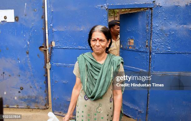 After 40 days in prison, India's first woman detective, 65-year-old Rajani Pandit released from Thane Jail on Judiciary Bail, on March 14, 2018 in...