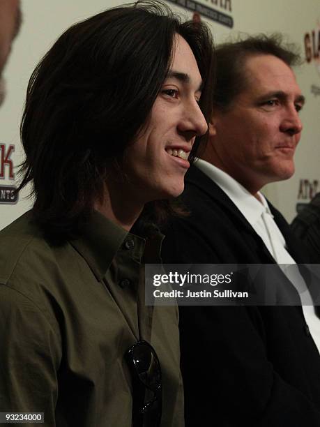 San Francisco Giants pitcher Tim Lincecum smiles with Giants pitching coach Dave Righetti during a news conference November 19, 2009 at AT&T Park in...