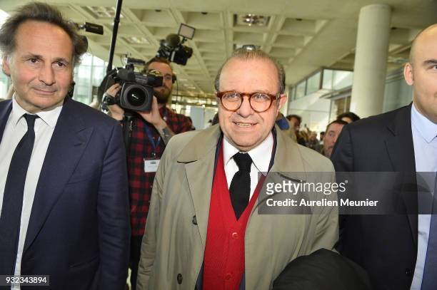 Lawyers Pierre Olivier Sur and Herve Temime representing Laura Smet arrive to the courthouse for the Johnny Hallyday hearing commencing today at...