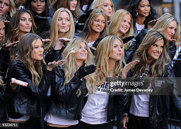 Victoria's Secret Supermodels Doutzen Kroes, Marisa Miller, Heidi Klum and Alessandra Ambrosio take over Times Square for the Victoria's Secret...