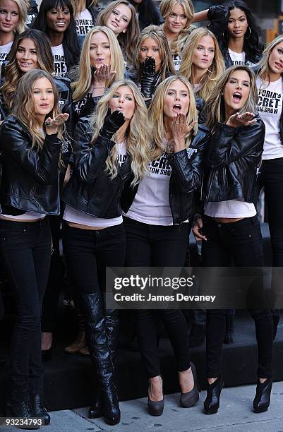 Victoria's Secret Supermodels Doutzen Kroes, Marisa Miller, Heidi Klum and Alessandra Ambrosio take over Times Square for the Victoria's Secret...