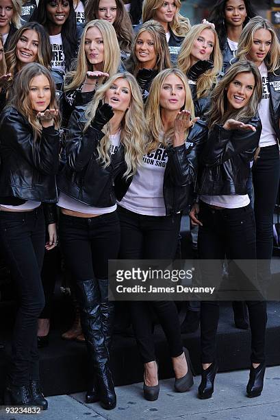 Victoria's Secret Supermodels Doutzen Kroes, Marisa Miller, Heidi Klum and Alessandra Ambrosio take over Times Square for the Victoria's Secret...