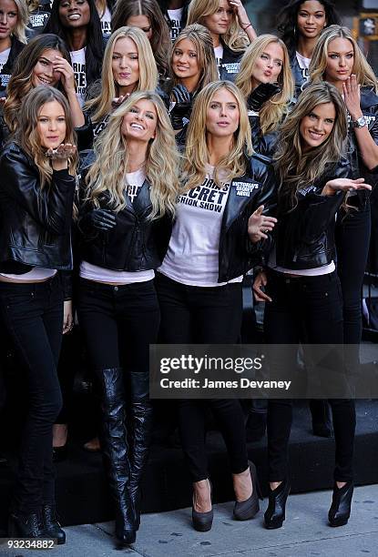 Victoria's Secret Supermodels Doutzen Kroes, Marisa Miller, Heidi Klum and Alessandra Ambrosio take over Times Square for the Victoria's Secret...