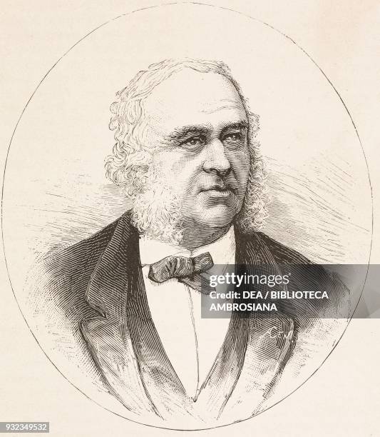 Portrait of Paul Broca , French anthropologist and surgeon, engraving from L'Illustrazione Italiana, No 38, September 19, 1880.