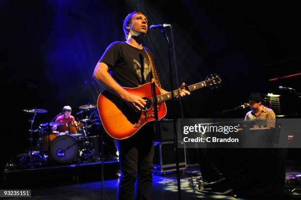 Rory Doyle, Paul Noonan and Marc Aubele of Bell X1 perform on stage at Shepherds Bush Empire on November 19, 2009 in London, England.