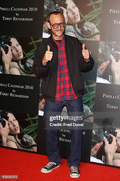 Terry Richardson attends the cocktail reception for the launch of the 2010 Pirelli Calendar at Old Billingsgate Market on November 19, 2009 in...