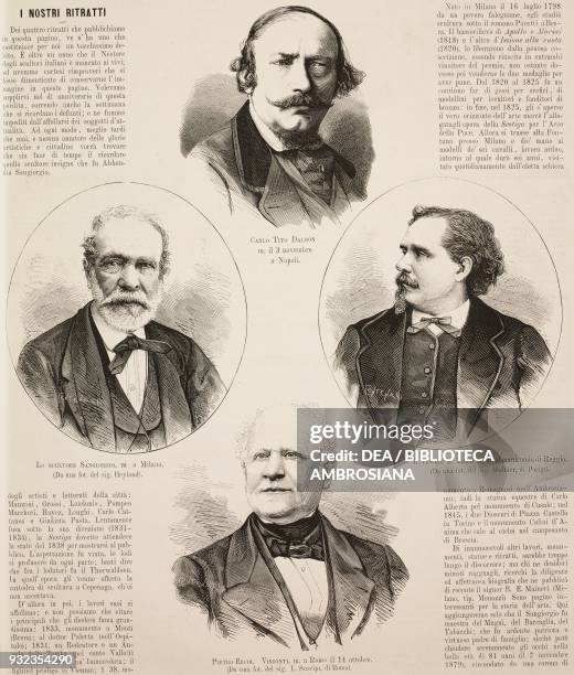 Portraits of Carlo Tito Dalbono , art critic; Abbondio Sangiorgio , sculptor; Mario Tiberini , tenor; Pietro Ercole Visconti , archaeologist;...