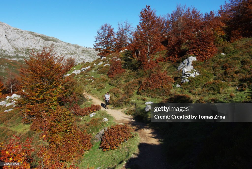 A lonely hiker wanders to Colláu Vallejo viewpoint