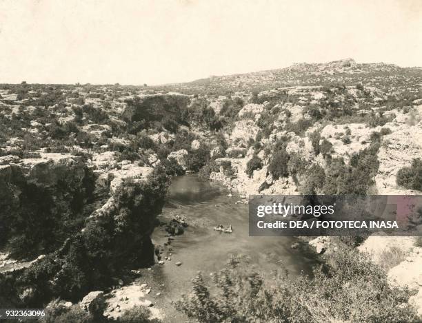 Landscape near the Duden waterfalls, Pamphylia, Turkey, ca 1910.