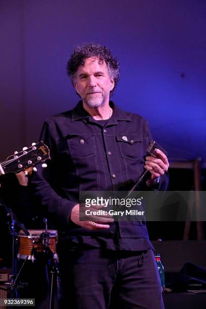 Mickey Raphael perform in concert with Willie Nelson during the Luck Welcome dinner benefitting Farm Aid on March 14, 2018 in Spicewood, Texas.
