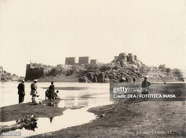 View of the island of Philae, Egypt, photograph by Photographie Artistique Lekegian G and Cie, ca 1890.