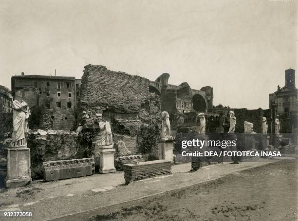 Atrium of the House of the Vestal Virgins, Roman Forum, Rome, Italy, photograph from Istituto Italiano d'Arti Grafiche, Bergamo, 1905-1908.