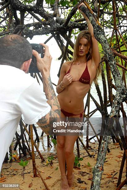 In this undated handout image provided by Pirelli, model Rosie Huntingdon-Whiteley poses for photographer Terry Richardson for the new 2010 Pirelli...