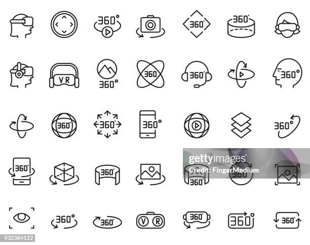 virtual-reality-icon-set - angle stock-grafiken, -clipart, -cartoons und -symbole